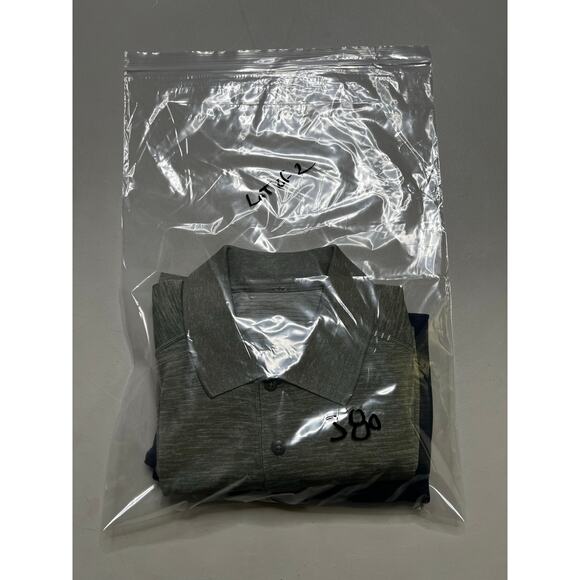 Lululemon Metal Vent Polo 2 Shirt Mens Medium BlueGreen Performance Short Sleeve - Picture 14 of 14